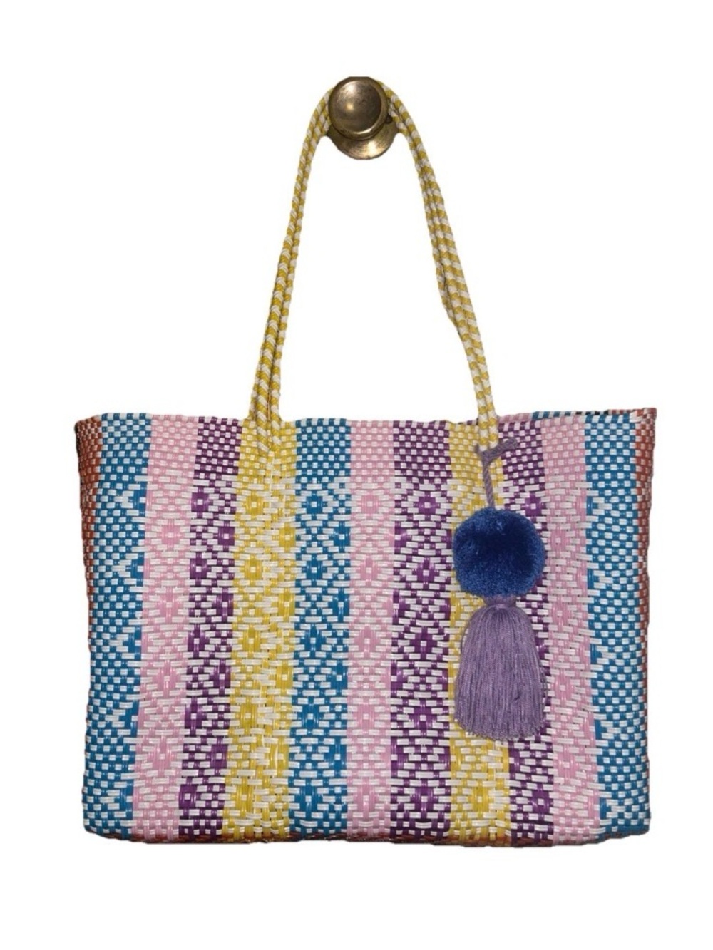 Waterproof Beach mexican tote pastel multicolor